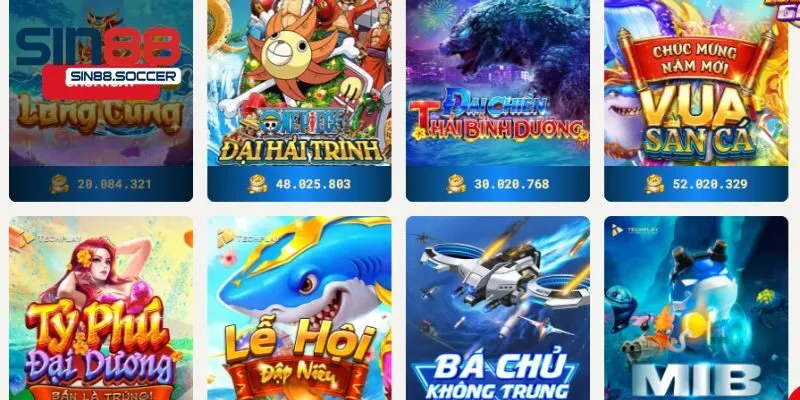 Top các trò chơi bắn cá đang được yêu thích tại Sin88